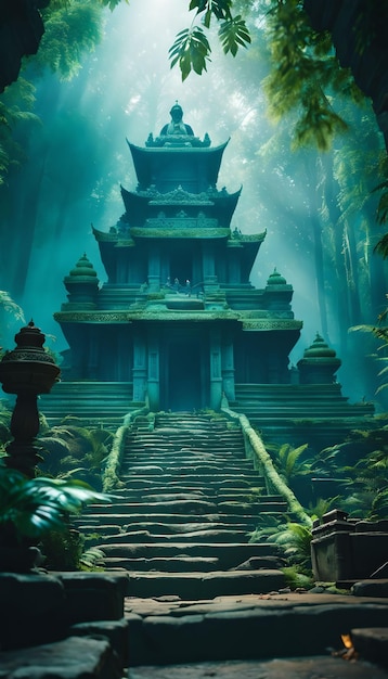 Lost Temple in the Jungle Landscape Wallpaper