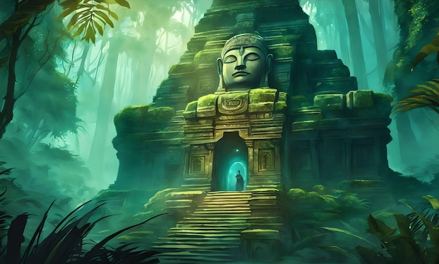 Lost Temple in the Jungle Landscape Wallpaper