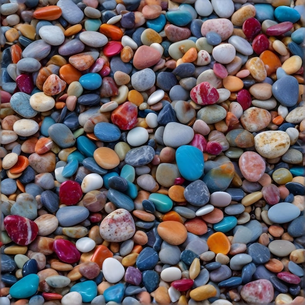 Photo a lot of colorful pebbles are on the ground