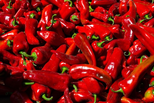 A Lot of Red Peppers found as food background