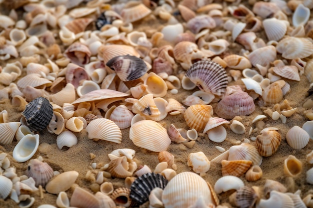 A lot of shells on the beach