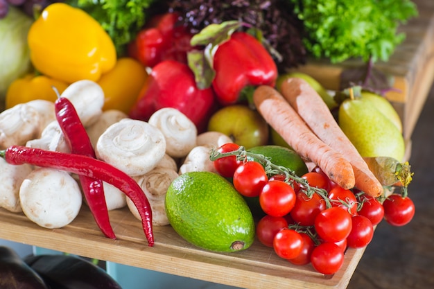 A lot of vegetables on the table.