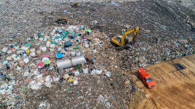 A lot of waste is disposed of in the waste disposal pits. 