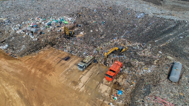 A lot of waste is disposed of in the waste disposal pits. 