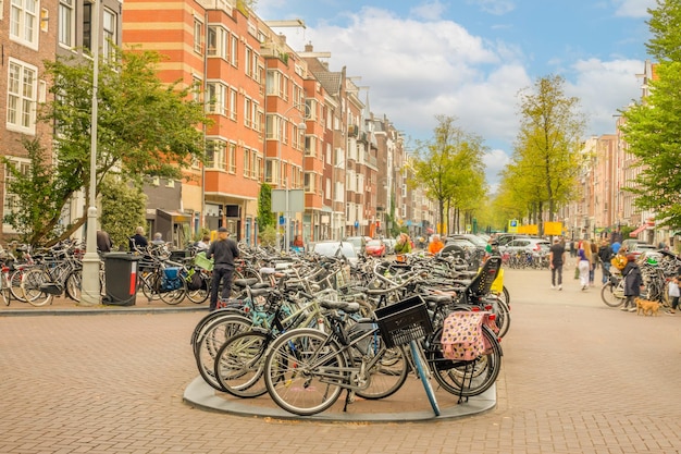 Lots of Bicycles on Amsterdam Street