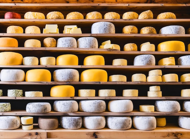 lots of different types of cheese