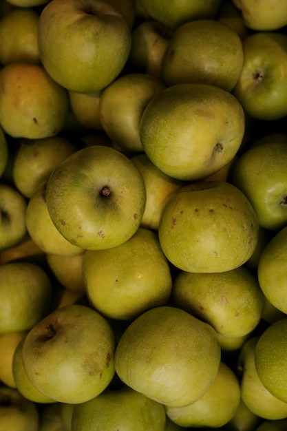 lots of green apples A lot of colorful fresh green apples Top view green Apples background