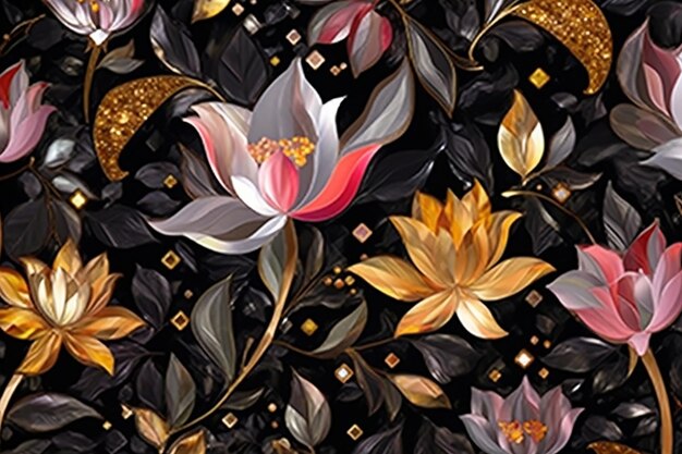 Lotus Crystal Flower Abstract Wallpaper