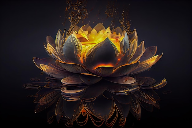 Lotus flower close up Generative AI Generative AI