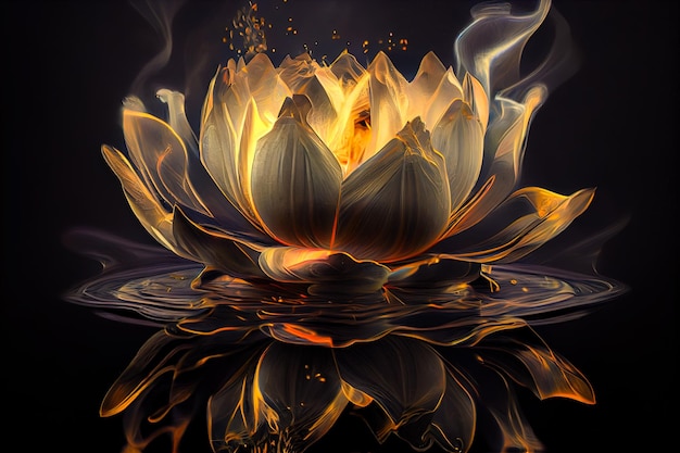 Lotus flower close up Generative AI Generative AI