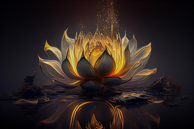 Lotus flower close up Generative AI Generative AI