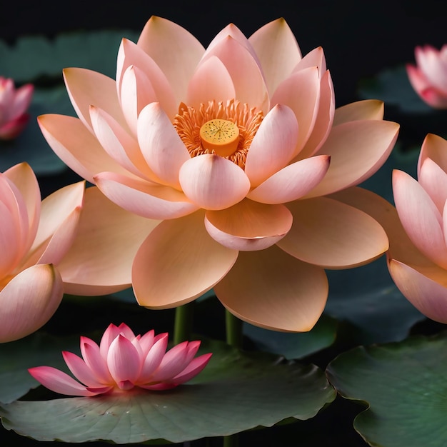 Lotus flower corner design background