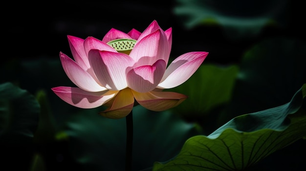 A lotus flower in the dark