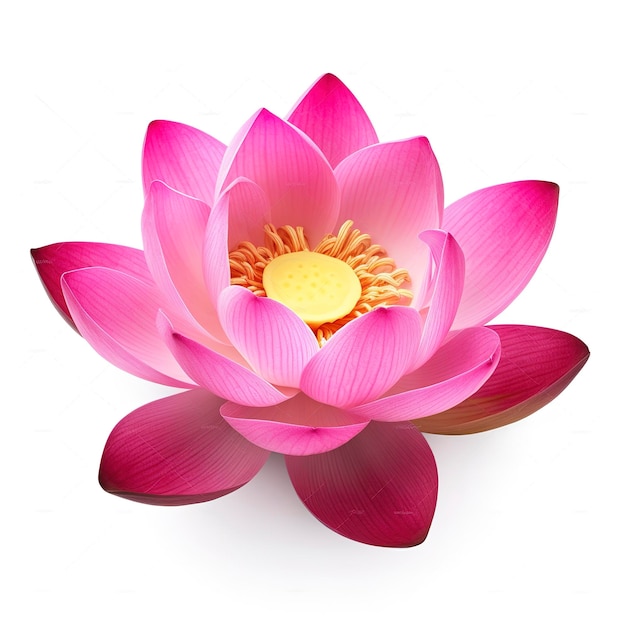 Lotus flower isolated on white background generate ai