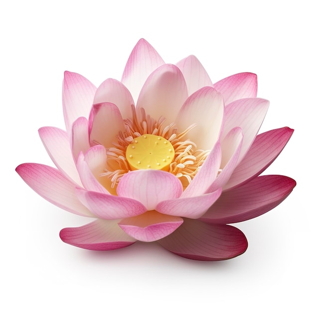 Lotus flower isolated on white background generate ai