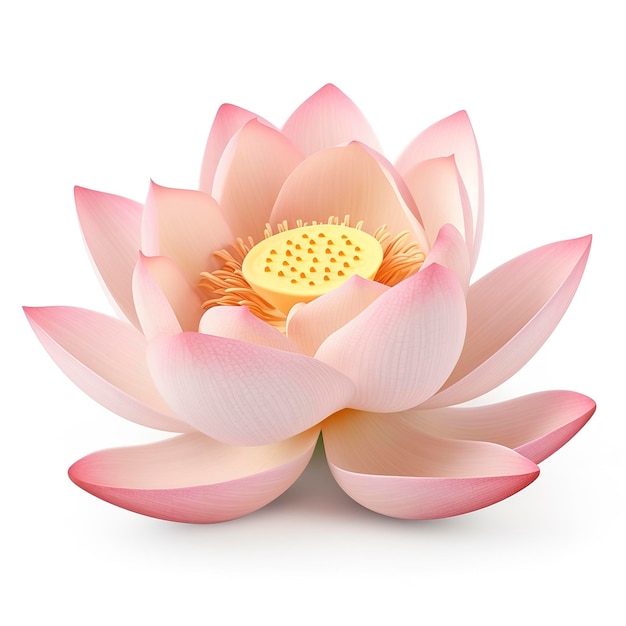 Lotus flower isolated on white background generate ai