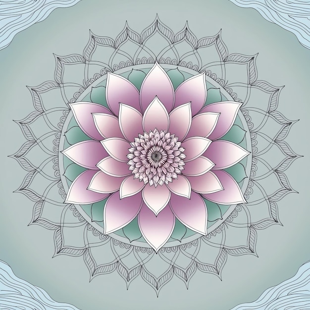 Lotus Flower Mandala Serenity in Floral Symmetry