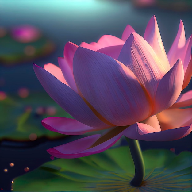 Lotus flower in pond