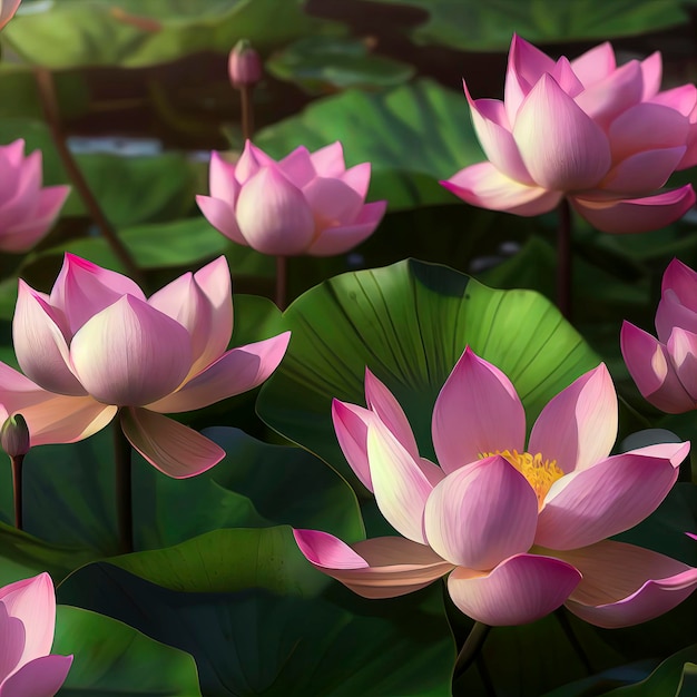 Lotus flower in pond