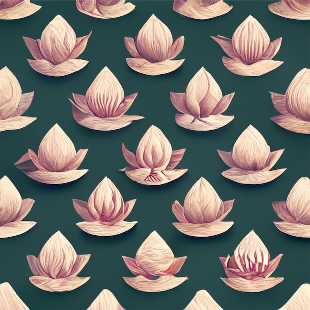 lotus flower step and repeat pattern