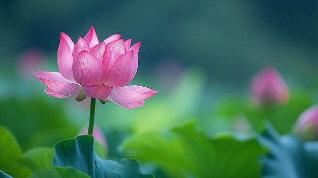 Lotus flowers blooming in lotus pond