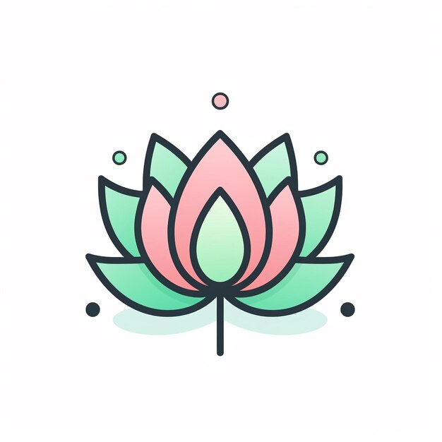 Lotus Icon Flower and Botanical art logo illustration