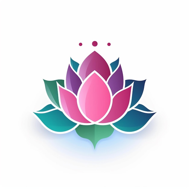 Lotus Icon Flower and Botanical art logo illustration