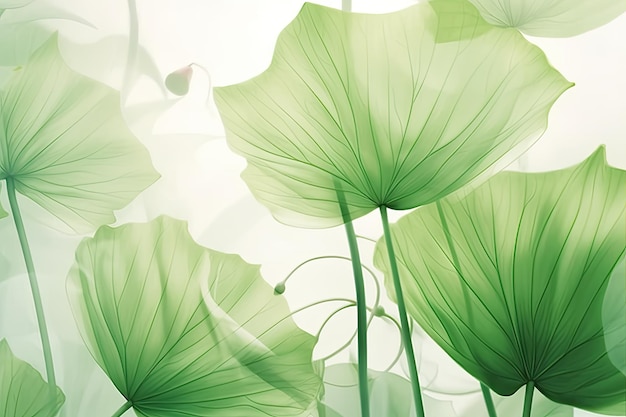 lotus leaf in light green and light emerald