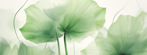 lotus leaf in light green and light emerald