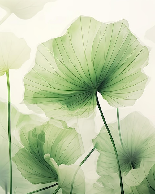 lotus leaf in light green and light emerald