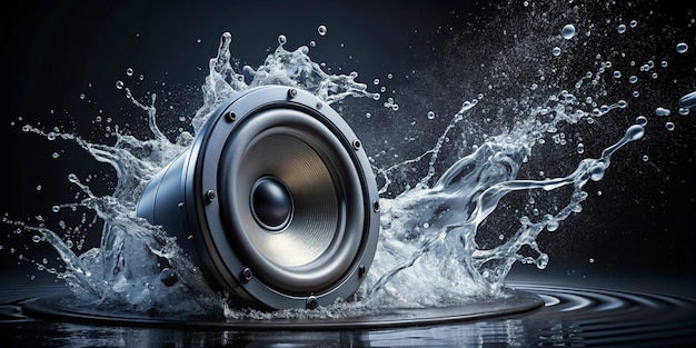 Loudspeaker Splash Down in Water