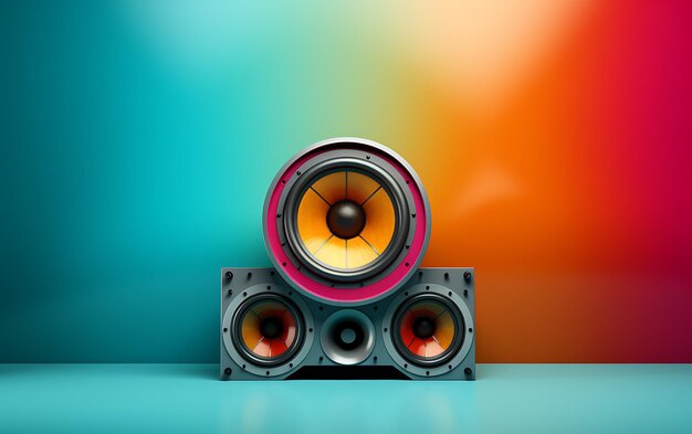 Loudspeaker on a wall plain full background with copy space for text music concept