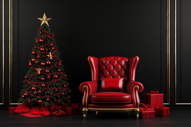 Lounge background with christmas decoration