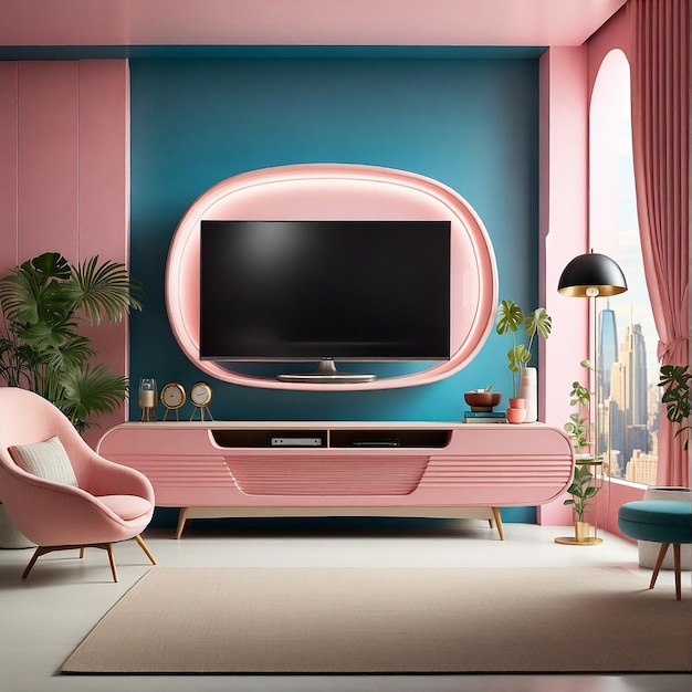 A lounge and TV room created by Artificial Intelligence