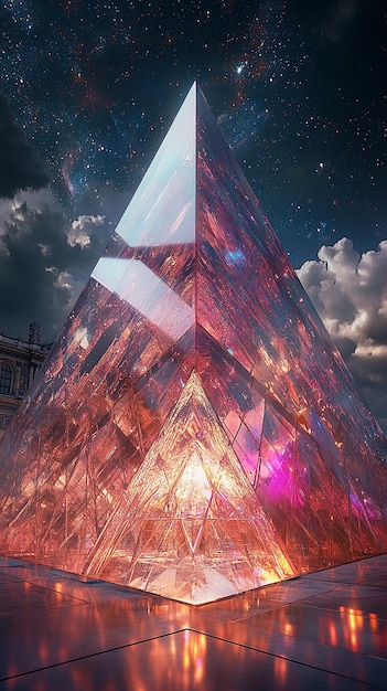 Louvre Pyramid as a Crystal Structure