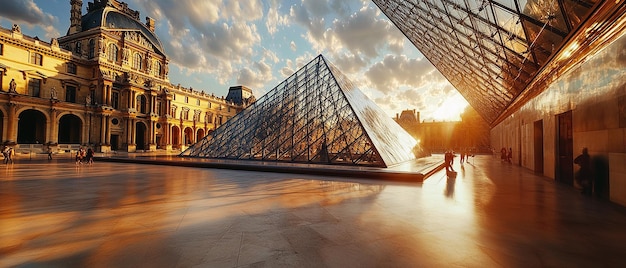 Louvre Pyramid as a Crystal Structure