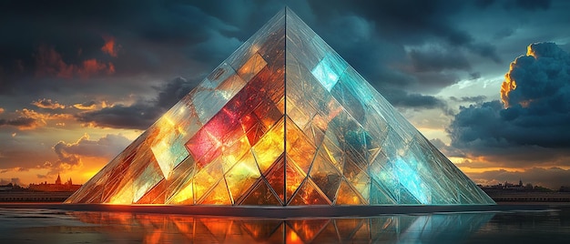 Louvre Pyramid as a Crystal Structure