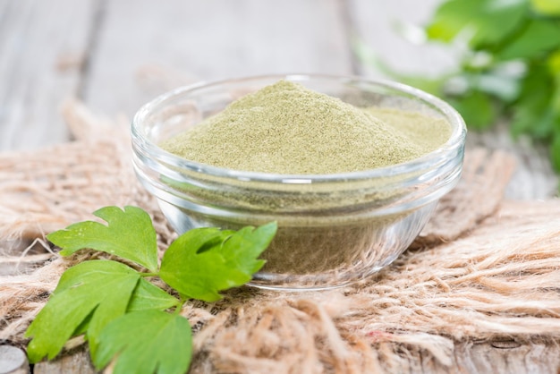 Lovage Powder in a bowl