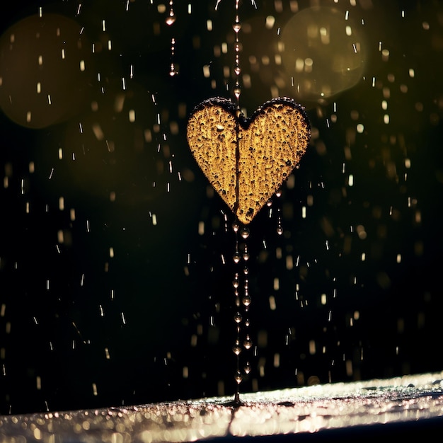 love background heart rain background