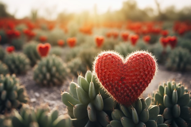 Love Blooms in Prickly Places HeartShaped Cactus Design