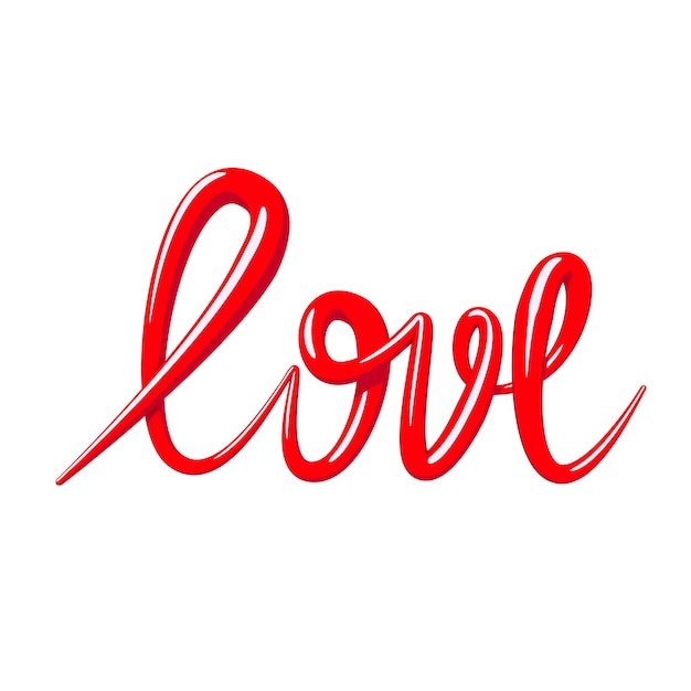 Love calligraphy 3D text romance valentines concept