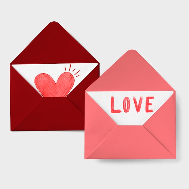 Love cards in envelopes