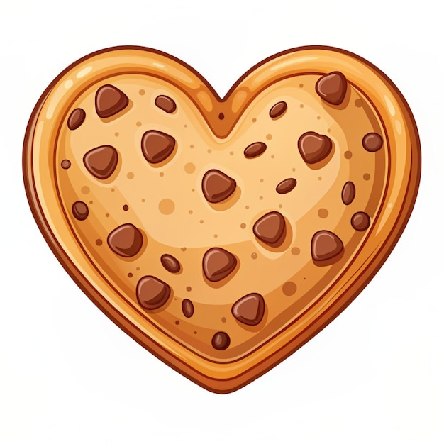 Love Chocolate Cookies Cartoon Vector Icon Illustration Food Snack Icon Concept Isolated Premium Vector Flat Cartoon Style