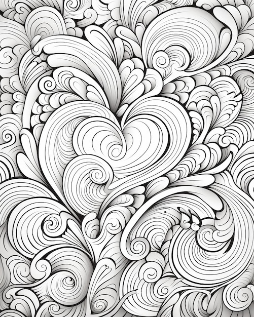 Photo love coloring pages for adults in style