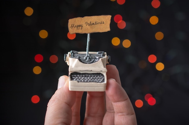 Love concept for valentine's day on typewriter