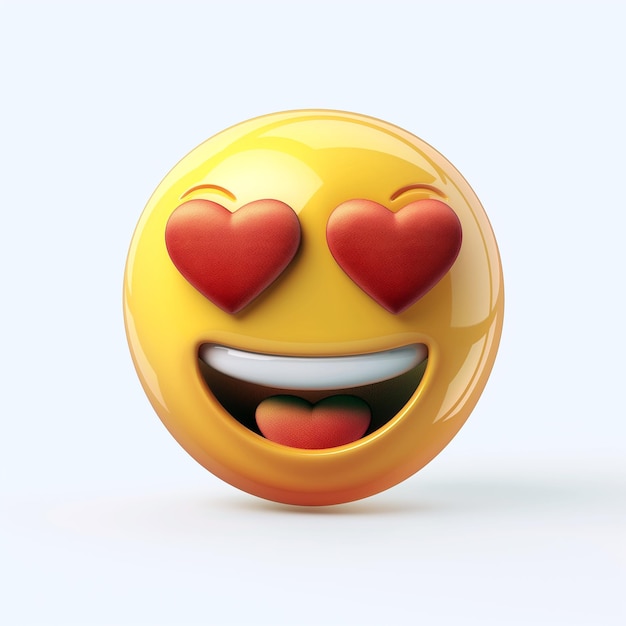 Photo love emoji smiling face with hearteyes