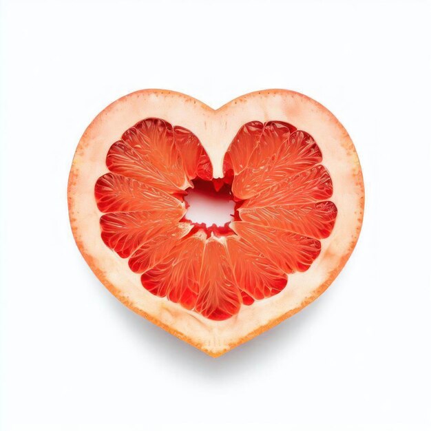 Love at First Bite Grapefruit Heart Created by Generative AI