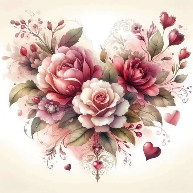 Love Floral Heart Valentines Backgrounds