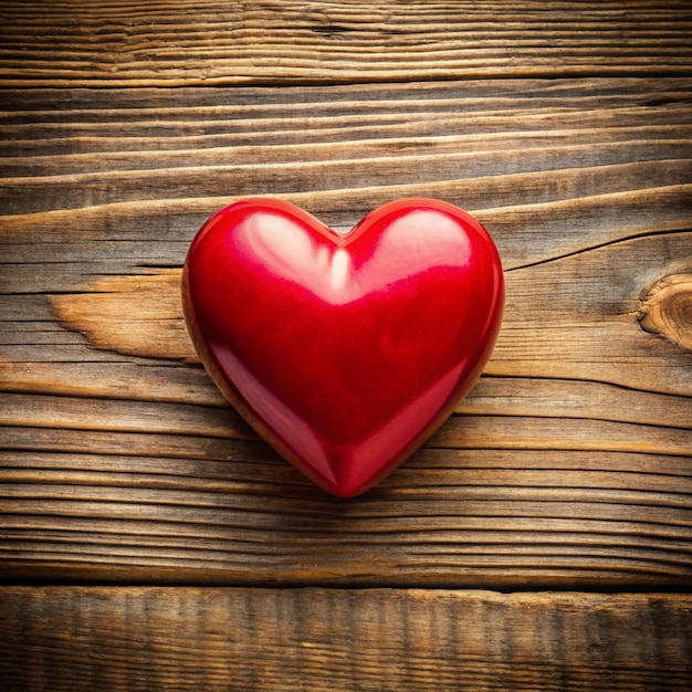 Love Heart Banner Background A red love heart on a wood background