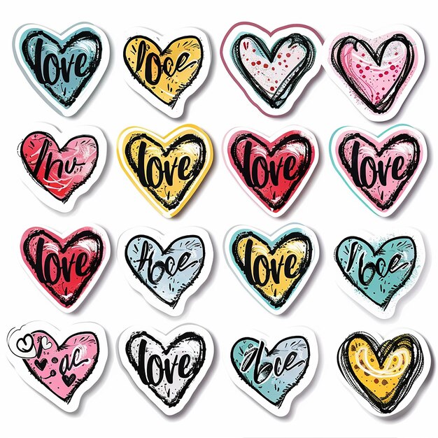 Photo love heart sticker card set